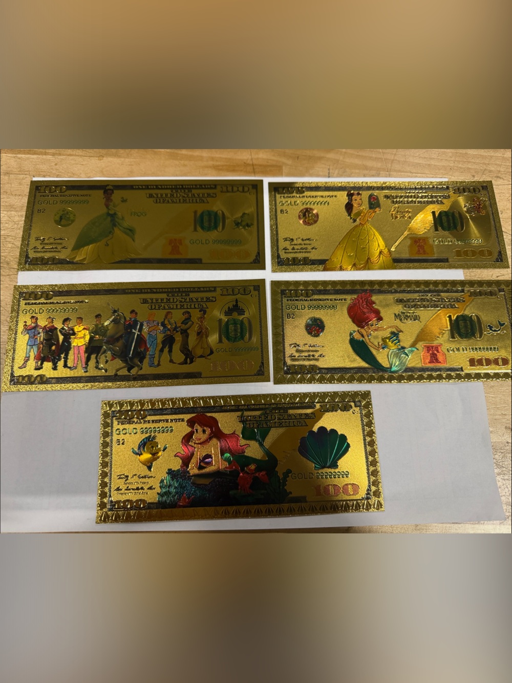 Gold Novelty Play Money Princess set